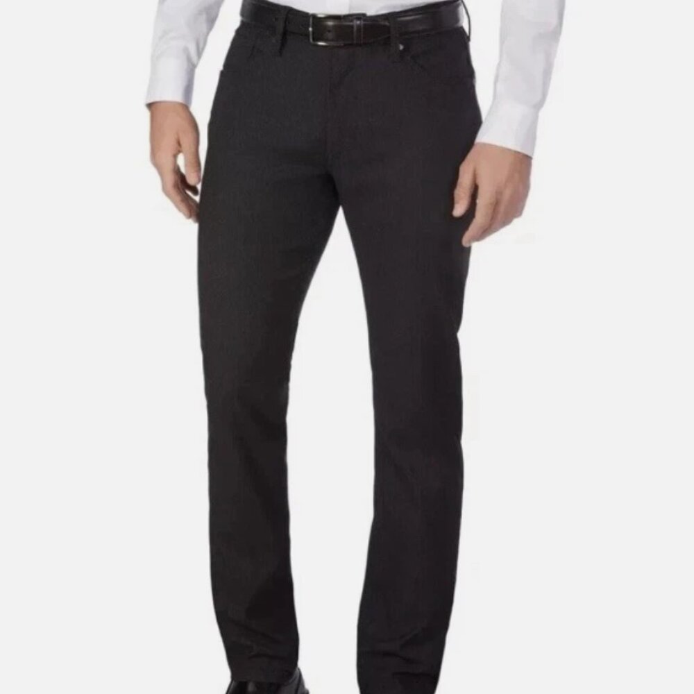 Urban Star Men's Stretch Relaxed Fit Straight Leg Pants Black Size 32x34